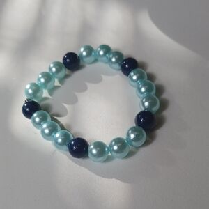 Blue and Navy Beaded Bracelet